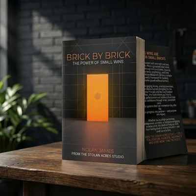 Brick by Brick, the book, on a table