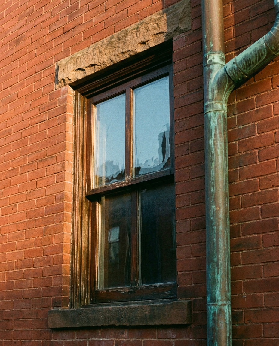 Architectural detail, original window casing