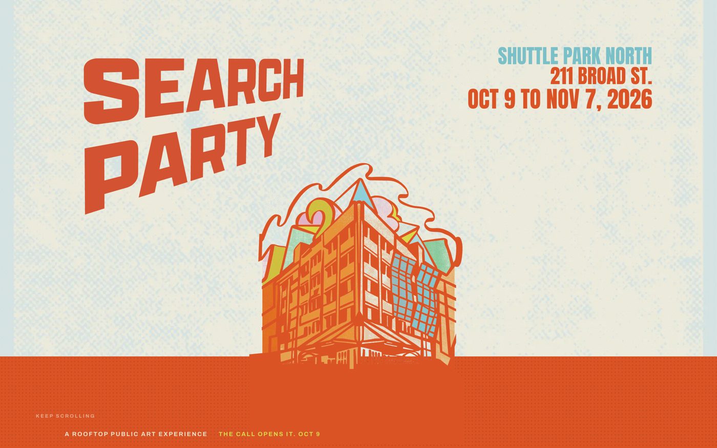 The Search Party site, rooftop orange